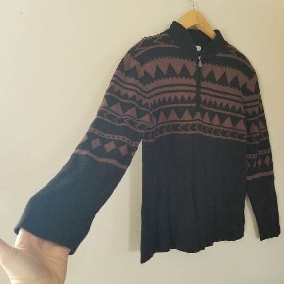 𝅺Neve Quarter Zip Pullover Aztec Southwestern Design Sweater. Size Large - Picture 7 of 7